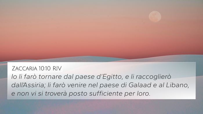 Zaccaria 10:10 RIV Bible Verse Image