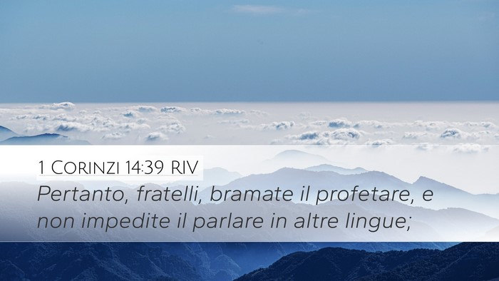 1 Corinzi 14:39 RIV Bible Verse Image