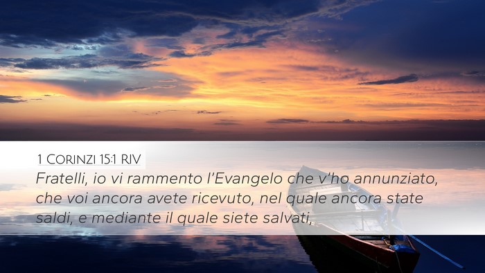 1 Corinzi 15:1 RIV Bible Verse Image