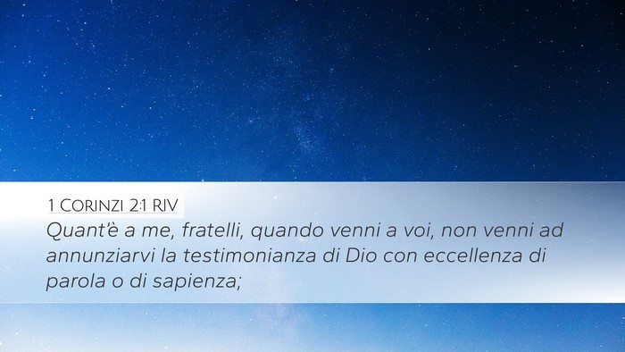 1 Corinzi 2:1 RIV Bible Verse Image