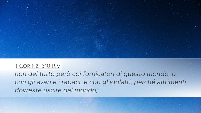 1 Corinzi 5:10 RIV Desktop Wallpaper - non del tutto però coi fornicatori di questo - Desktop Bible Verse Wallpaper