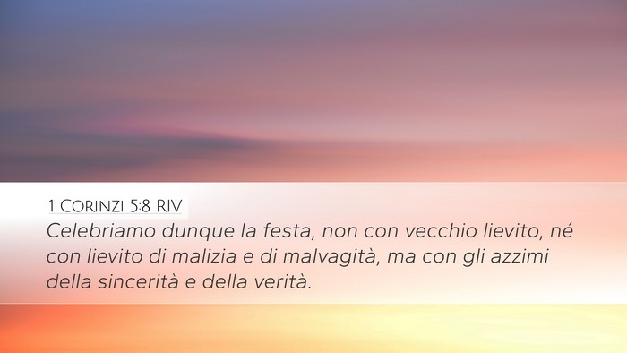 1 Corinzi 5:8 RIV Bible Verse Image