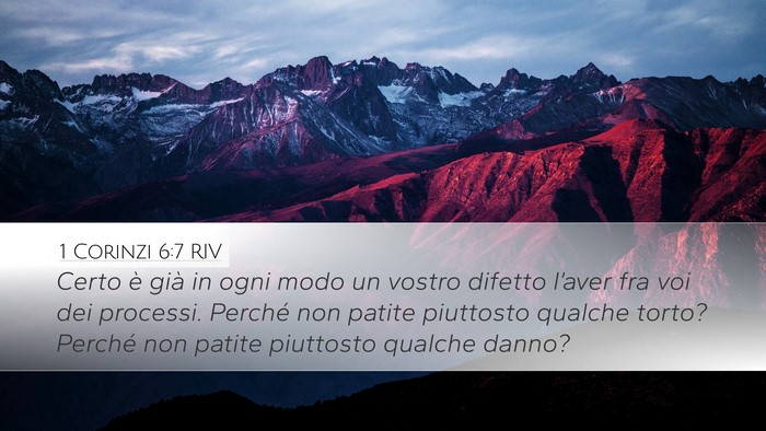 1 Corinzi 6:7 RIV Bible Verse Image