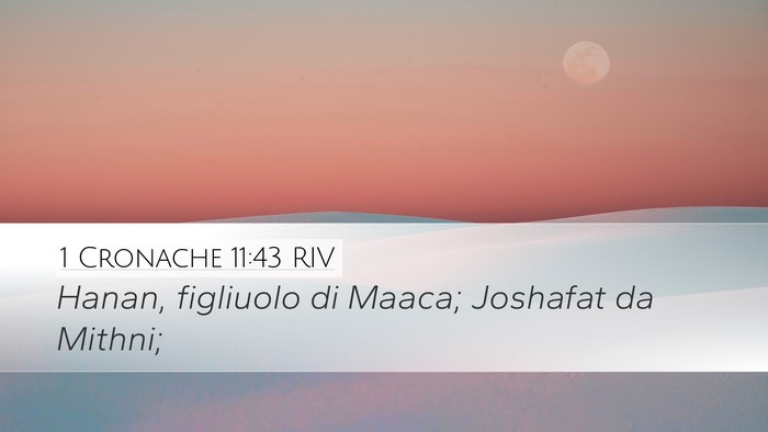 1 Cronache 11:43 RIV Desktop Wallpaper - Hanan, figliuolo di Maaca; Joshafat da - Desktop Bible Verse Wallpaper