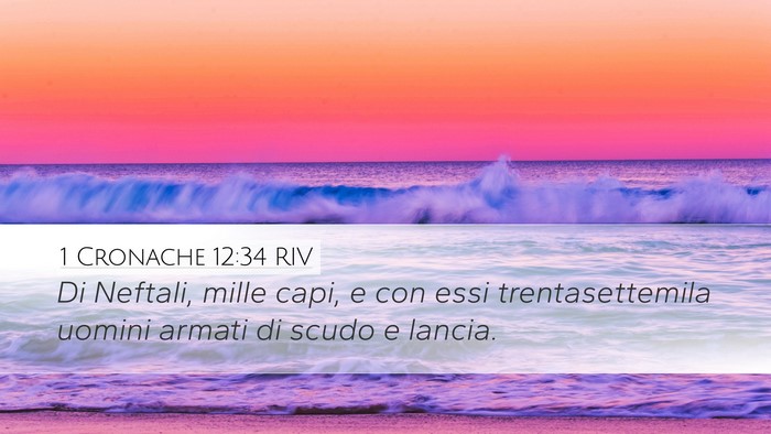 1 Cronache 12:34 RIV Desktop Wallpaper - Di Neftali, mille capi, e con essi - Desktop Bible Verse Wallpaper