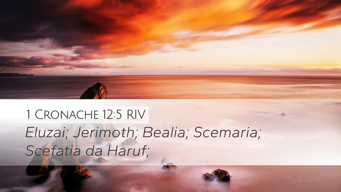 1 Cronache 12:5 RIV Desktop Wallpaper - Eluzai; Jerimoth; Bealia; Scemaria; Scefatia da - Desktop Bible Verse Wallpaper