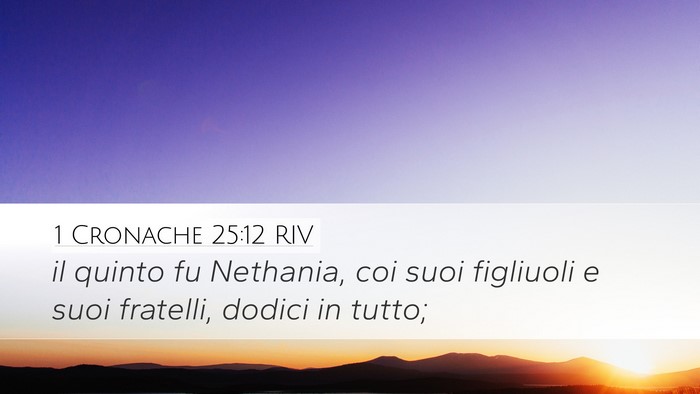 1 Cronache 25:12 RIV Desktop Wallpaper - il quinto fu Nethania, coi suoi figliuoli e suoi - Desktop Bible Verse Wallpaper