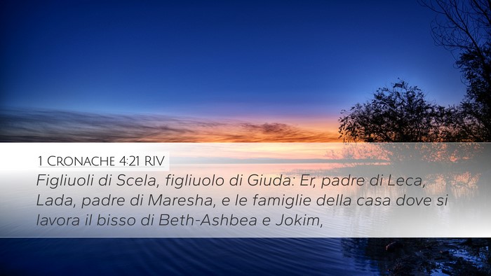 1 Cronache 4:21 RIV Bible Verse Image