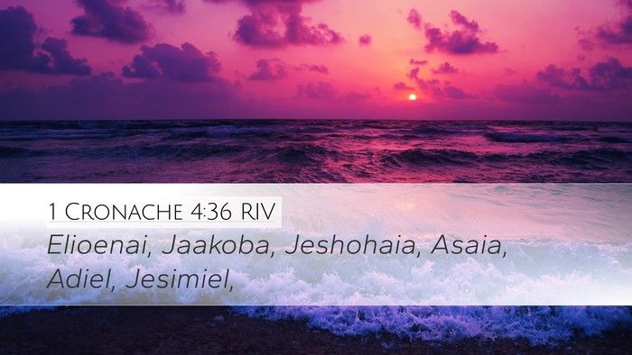 1 Cronache 4:36 RIV Desktop Wallpaper - Elioenai, Jaakoba, Jeshohaia, Asaia, Adiel, - Desktop Bible Verse Wallpaper