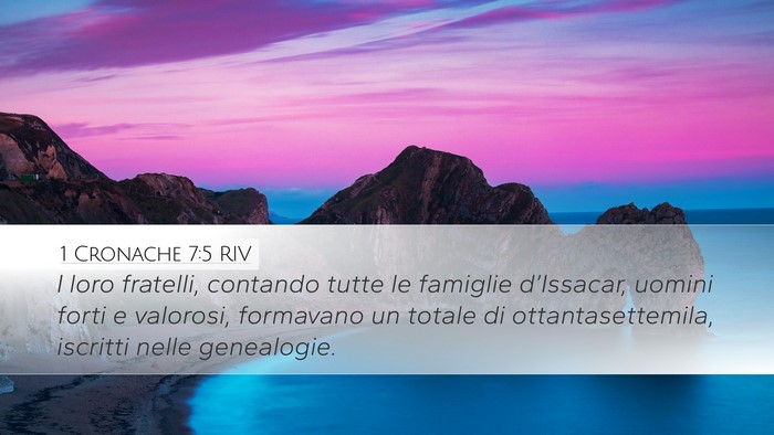 1 Cronache 7:5 RIV Desktop Wallpaper - I loro fratelli, contando tutte le famiglie - Desktop Bible Verse Wallpaper