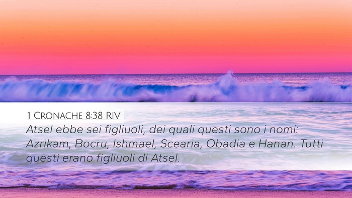 1 Cronache 8:38 RIV Desktop Wallpaper - Atsel ebbe sei figliuoli, dei quali questi sono i - Desktop Bible Verse Wallpaper