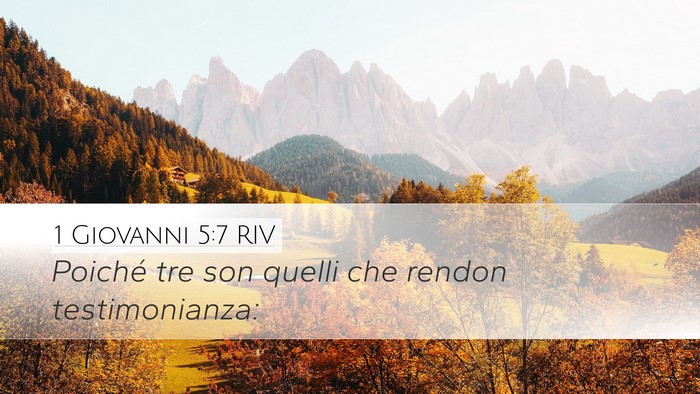 1 Giovanni 5:7 RIV Desktop Wallpaper - Poiché tre son quelli che rendon - Desktop Bible Verse Wallpaper