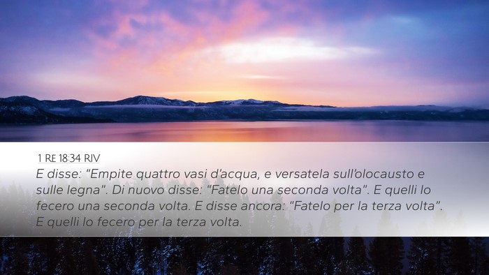 1 Re 18:34 RIV Desktop Wallpaper - E disse: “Empite quattro vasi d’acqua, e - Desktop Bible Verse Wallpaper