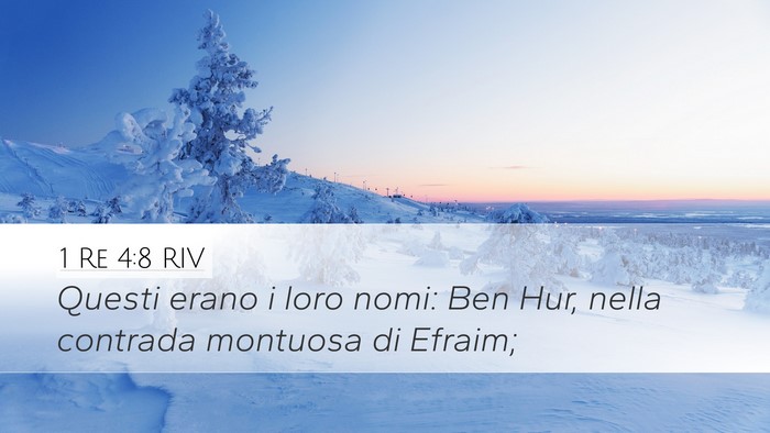 1 Re 4:8 RIV Desktop Wallpaper - Questi erano i loro nomi: Ben Hur, nella contrada - Desktop Bible Verse Wallpaper