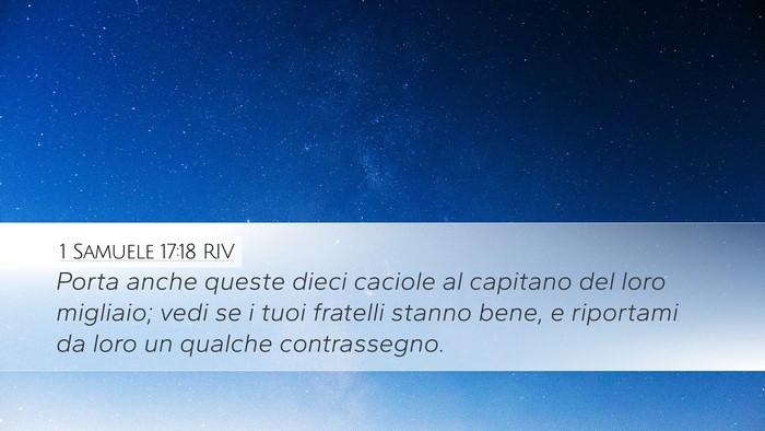 1 Samuele 17:18 RIV Bible Verse Image