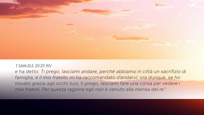 1 Samuele 20:29 RIV Bible Verse Image