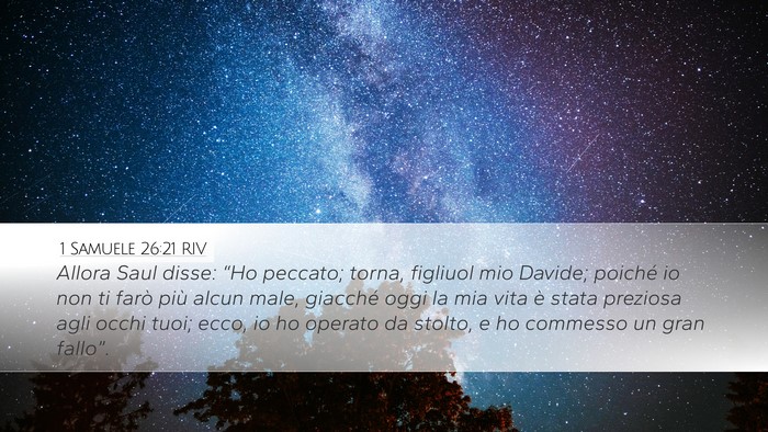 1 Samuele 26:21 RIV Bible Verse Image