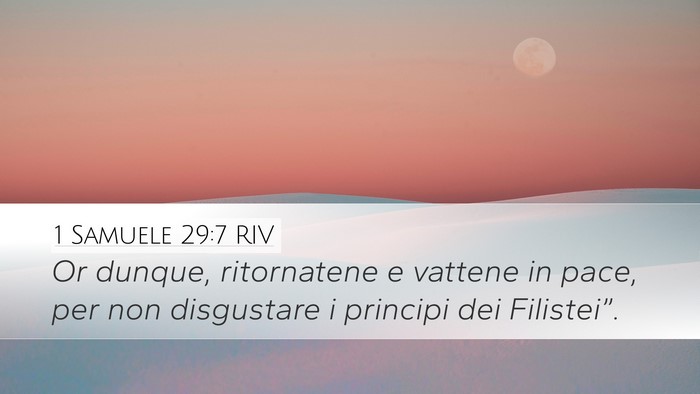 1 Samuele 29:7 RIV Bible Verse Image