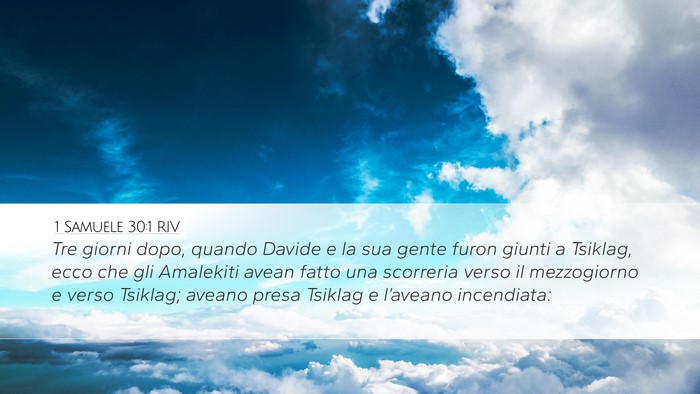 1 Samuele 30:1 RIV Bible Verse Image