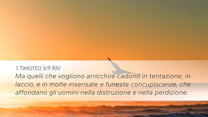1 Timoteo 6:9 RIV Bible Verse Image