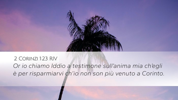 2 Corinzi 1:23 RIV Bible Verse Image