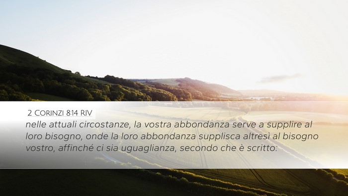 2 Corinzi 8:14 RIV Bible Verse Image