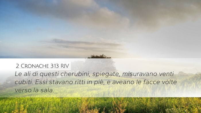 2 Cronache 3:13 RIV Desktop Wallpaper - Le ali di questi cherubini, spiegate, misuravano - Desktop Bible Verse Wallpaper