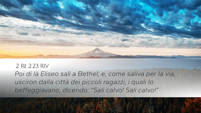 2 Re 2:23 RIV Desktop Wallpaper - Poi di là Eliseo salì a Bethel; e, come saliva - Desktop Bible Verse Wallpaper