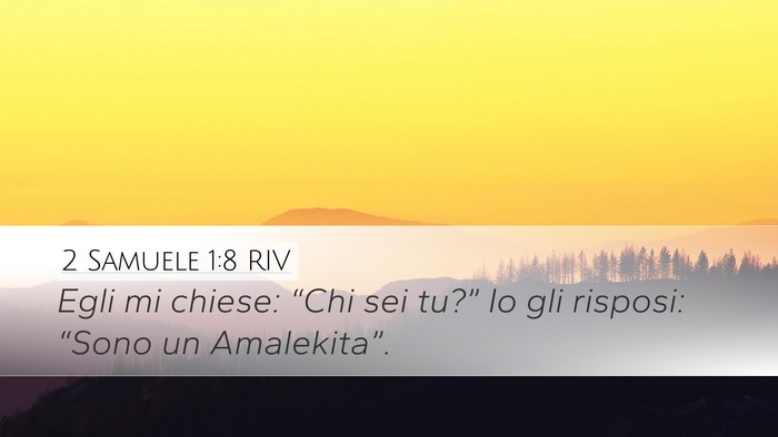 2 Samuele 1:8 RIV Desktop Wallpaper - Egli mi chiese: “Chi sei tu?” Io gli risposi: - Desktop Bible Verse Wallpaper