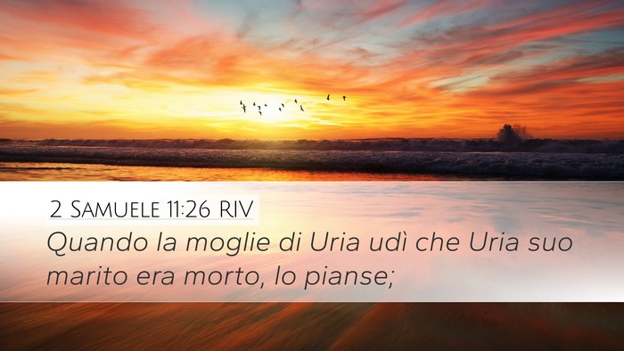 2 Samuele 11:26 RIV Desktop Wallpaper - Quando la moglie di Uria udì che Uria suo marito - Desktop Bible Verse Wallpaper