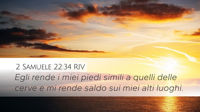 2 Samuele 22:34 RIV Desktop Wallpaper - Egli rende i miei piedi simili a quelli delle - Desktop Bible Verse Wallpaper