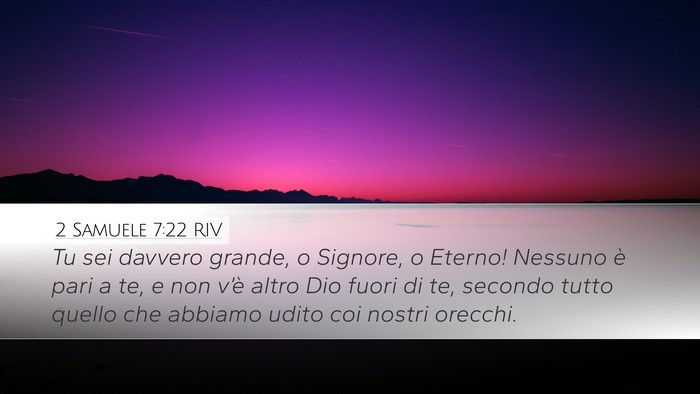 2 Samuele 7:22 RIV Bible Verse Image