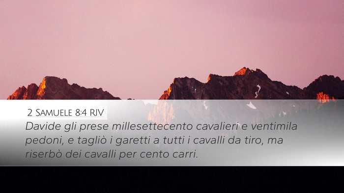 2 Samuele 8:4 RIV Desktop Wallpaper - Davide gli prese millesettecento cavalieri e - Desktop Bible Verse Wallpaper