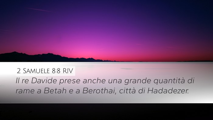 2 Samuele 8:8 RIV Desktop Wallpaper - Il re Davide prese anche una grande quantità di - Desktop Bible Verse Wallpaper