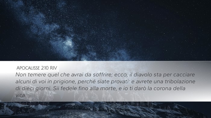 Apocalisse 2:10 RIV Bible Verse Image