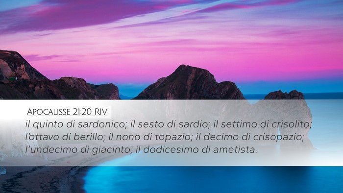 Apocalisse 21:20 RIV Desktop Wallpaper - il quinto di sardonico; il sesto di sardio; il - Desktop Bible Verse Wallpaper