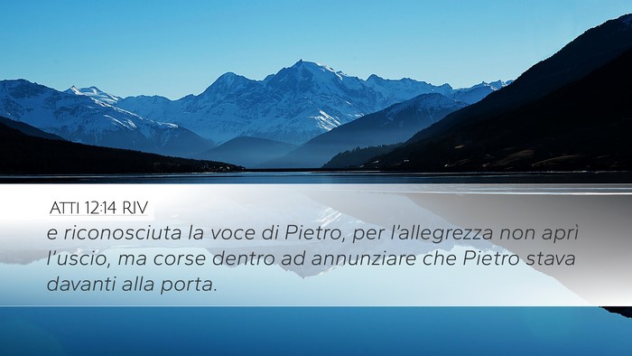 Atti 12:14 RIV Desktop Wallpaper - e riconosciuta la voce di Pietro, per - Desktop Bible Verse Wallpaper