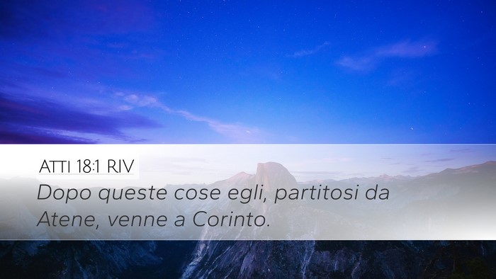 Atti 18:1 RIV Bible Verse Image