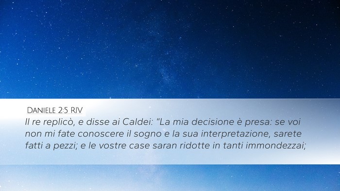 Daniele 2:5 RIV Desktop Wallpaper - Il re replicò, e disse ai Caldei: “La mia - Desktop Bible Verse Wallpaper