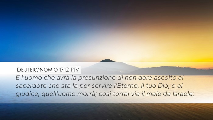 Deuteronomio 17:12 RIV Bible Verse Image