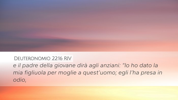 Deuteronomio 22:16 RIV Desktop Wallpaper - e il padre della giovane dirà agli anziani: - Desktop Bible Verse Wallpaper