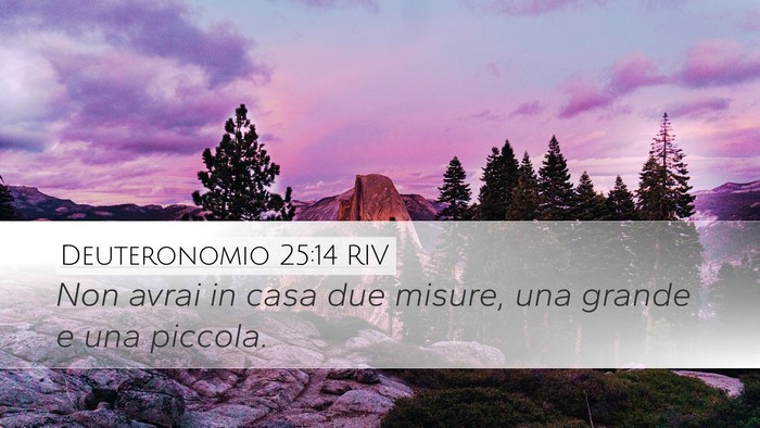 Deuteronomio 25:14 RIV Desktop Wallpaper - Non avrai in casa due misure, una grande e una - Desktop Bible Verse Wallpaper