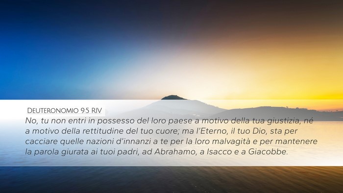 Deuteronomio 9:5 RIV Desktop Wallpaper - No, tu non entri in possesso del loro paese a - Desktop Bible Verse Wallpaper