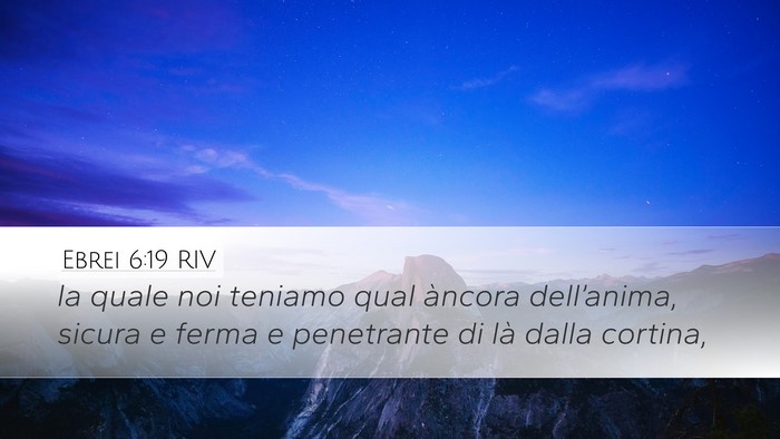 Ebrei 6:19 RIV Bible Verse Image