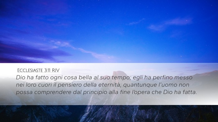 Ecclesiaste 3:11 RIV Desktop Wallpaper - Dio ha fatto ogni cosa bella al suo tempo; egli - Desktop Bible Verse Wallpaper