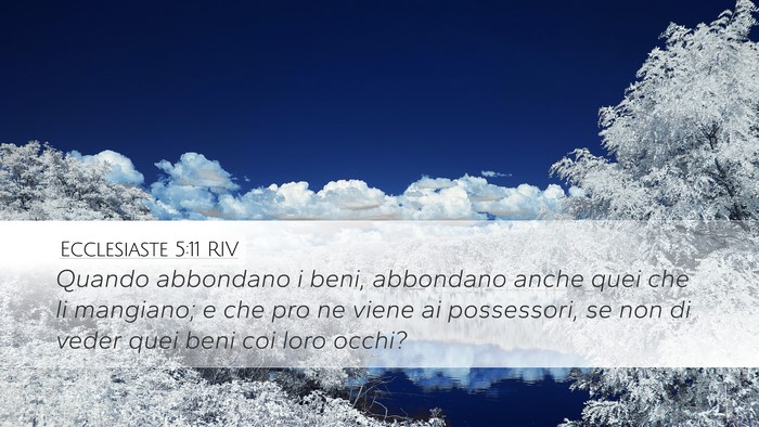 Ecclesiaste 5:11 RIV Desktop Wallpaper - Quando abbondano i beni, abbondano anche quei che - Desktop Bible Verse Wallpaper