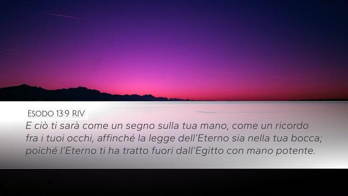 Esodo 13:9 RIV Bible Verse Image