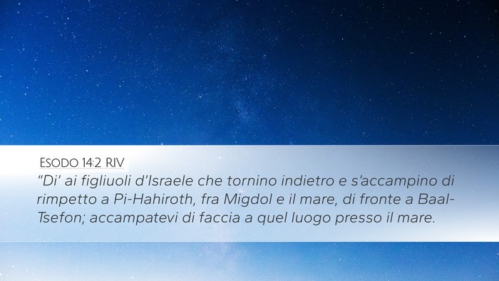 Esodo 14:2 RIV Desktop Wallpaper - “Di’ ai figliuoli d’Israele che tornino - Desktop Bible Verse Wallpaper