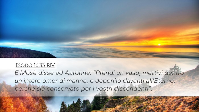 Esodo 16:33 RIV Bible Verse Image