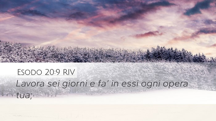 Esodo 20:9 RIV Bible Verse Image